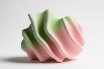 Tactile rubber toy in pink and green colors with a wavy design for sensory play and stress relief, a pink-green rubber tactile toy