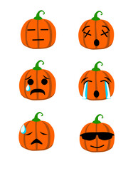 vector illustration of halloween pumpkin emote