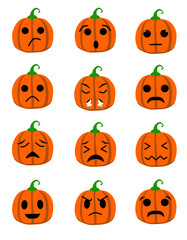 vector illustration of halloween pumpkin emote