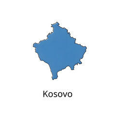 Fototapeta premium Map of Kosovo with Blue Gradient Fill on White Background