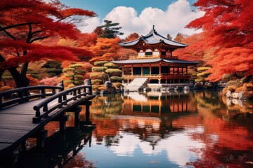 Obraz premium Kyoto outdoors autumn nature.