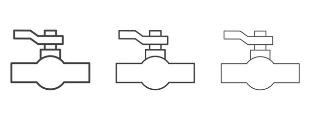 Fototapeta premium Valve icon in line art doodle style. Editable stroke outline sign, eps 10