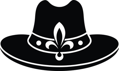 mardi gras hat isolated silhouette vector © Ash