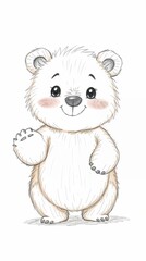 Cute Baby Bear with a cute Smile – Cartoon Illustration on White Background