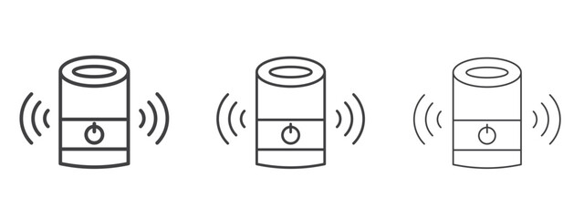 Smart speaker icon in line art doodle style. Editable stroke outline sign, eps 10