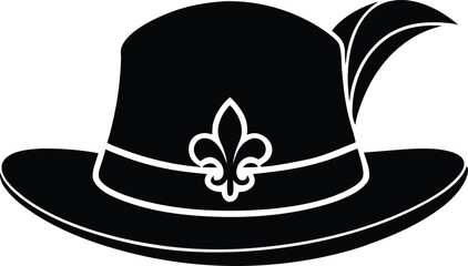 mardi gras hat silhouette vector