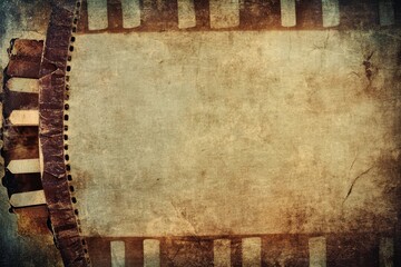 Naklejka premium Vintage grunge video texture with dust grain overlay for creative media projects, Vintage grunge video with dust grain texture overlay effects for film with space for text or image