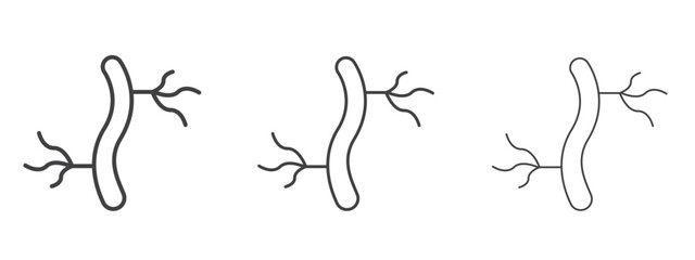 Human artery icon in line art doodle style. Editable stroke outline sign, eps 10