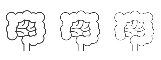 Gut icon in line art doodle style. Editable stroke outline sign, eps 10