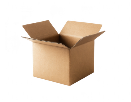 a cardboard box on a white background, png, transparent