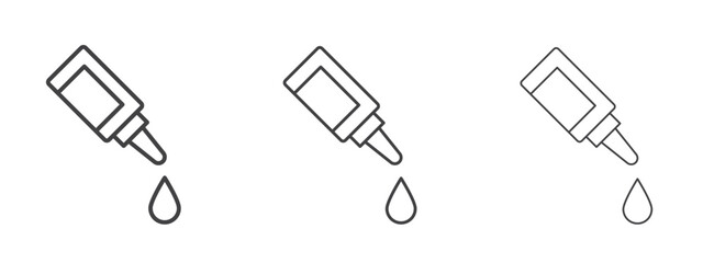 eye drop icon in line art doodle style. Editable stroke outline sign, eps 10