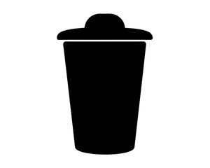 Simple black trash can icon on a white background illustration graphic