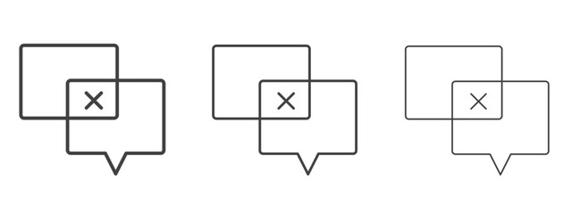 Disagreement icon in line art doodle style. Editable stroke outline sign, eps 10