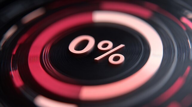 Circular graphic representation of a zero percent progress, loading, or completion state with