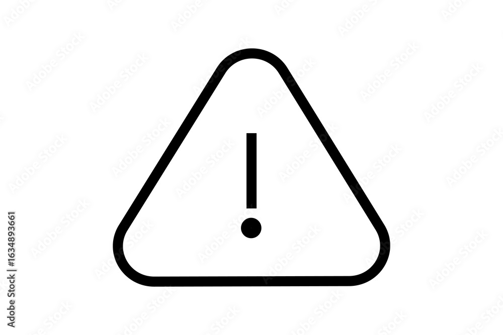 Poster the image shows a simple, black-and-white icon of a warning or caution sign. it consists of an excla