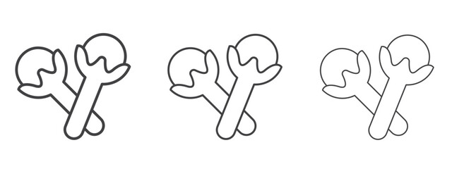 Cloves icon in line art doodle style. Editable stroke outline sign, eps 10