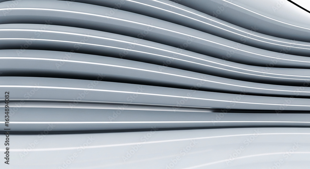 Poster abstract gray curved lines create a modern architectural background, showcasing clean lines and smoo