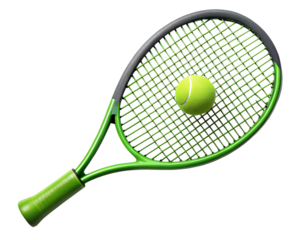 tennis racket and ball isolated on white background. PNG Transparent file type with high definition quality And vibrant color grading Available.