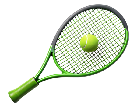 tennis racket and ball isolated on white background. PNG Transparent file type with high definition quality And vibrant color grading Available.
