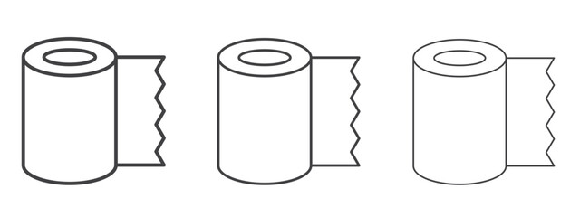 Bandage roll icon in line art doodle style. Editable stroke outline sign, eps 10