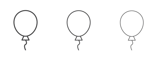 Balloon icon in line art doodle style. Editable stroke outline sign, eps 10