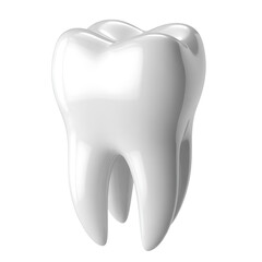 Healthy white tooth isolated on transparent background