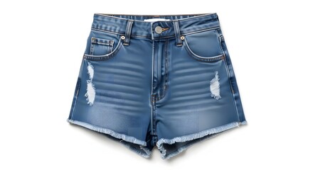 Stylish distressed denim shorts for women with frayed hem