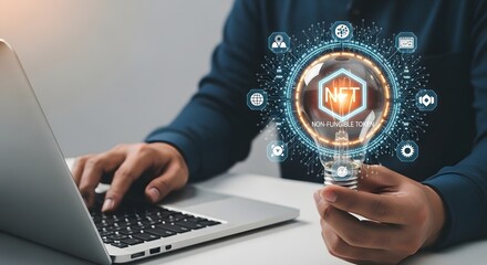 Understanding nfts: exploring non fungible tokens on a laptop for digital asset innovation