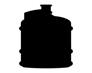 Silhouette of a large plastic water bottle jug commonly used for coolers