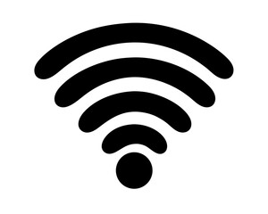 Stylized Black and White Wifi Signal Icon Depicting Wireless Network Connectivity