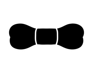 A black and white dog bone toy silhouette, simple design element