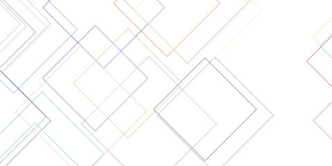 Abstract geometric composition of overlapping colorful squares against a white background providing a modern and minimalist visual theme