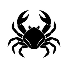 Geometric Silhouette of a Crab with Sharp Claws and Legs