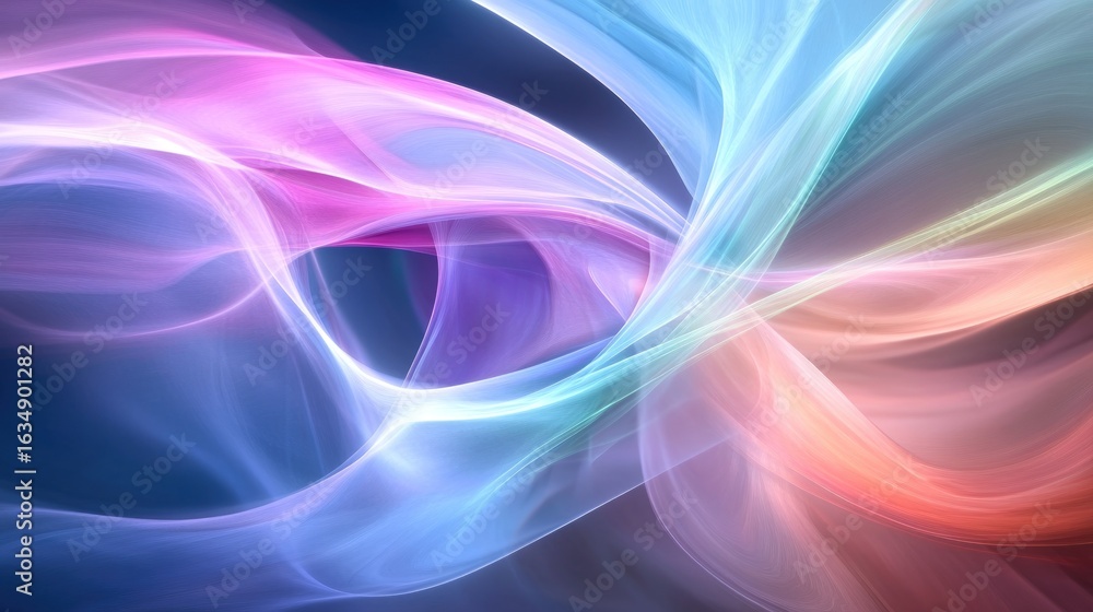Poster abstract flowing lines background spectrum of soft colors light effect