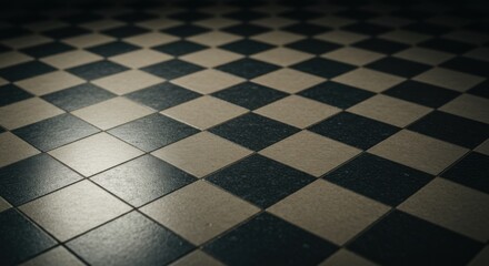 Dark and Light Beige Checkered Tile Floor Texture Background