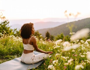 young woman doing yoga exercises
