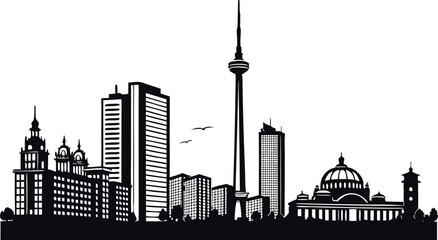 Obraz premium Berlin city skyline silhouette isolated on white background.eps