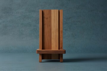 Minimalist Wooden Tablet or Book Stand with Vertical Slats for Modern Home Office Desk Organization
