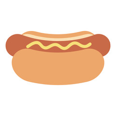 Classic hot dog with mustard in a bun
