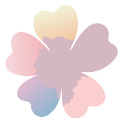 Soft pastel watercolor four leaf clover shape with subtle color blending