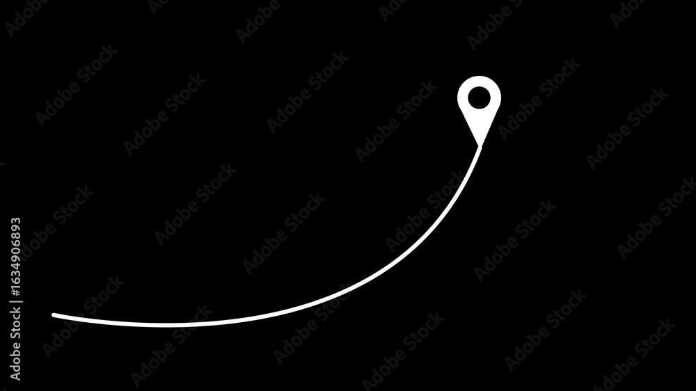 Poster white color gps location signal point and location tracking mark, location pointer icon animation. w