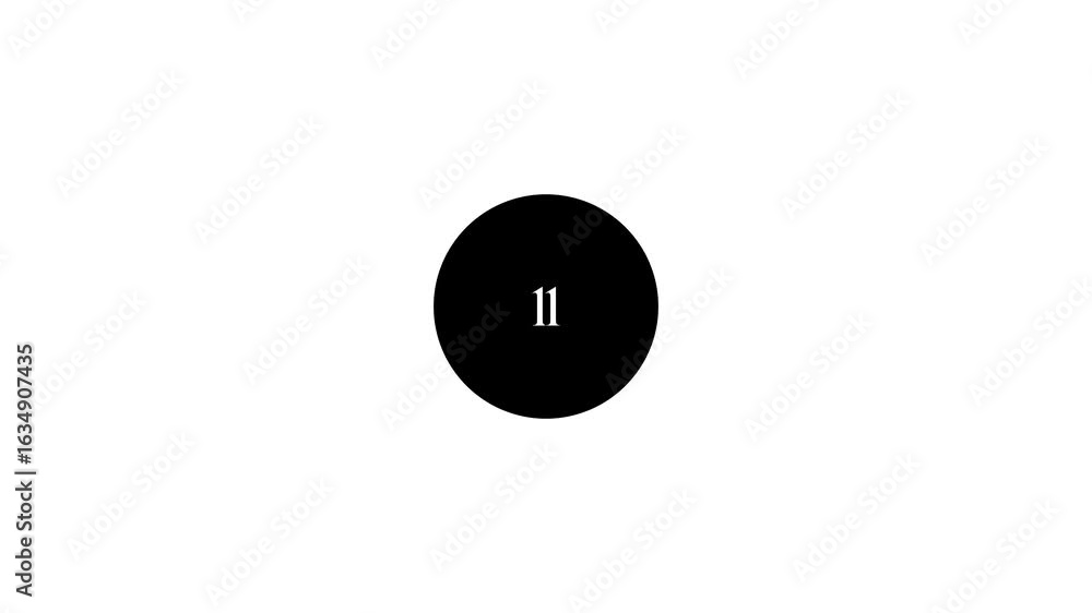 Poster stylish 10-second circle countdown timer with alpha channel, countdown digital circle icon. motion e