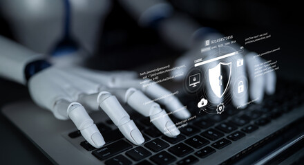 AI artificial intelligence strengthens cybersecurity with intelligent threat detection, virtual...