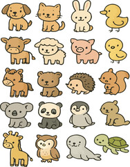 Fototapeta premium set of cartoon animals