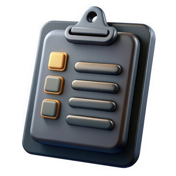 Checklist clipboard isolated on transparent background