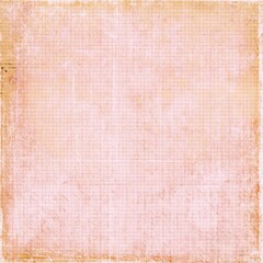 Vintage Pink Graph Paper with Faded Script and Distressed Grunge Border
