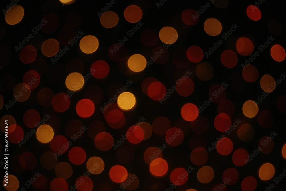 Poster abstract background of out of focus warm colored lights creating a bokeh effect on a dark background