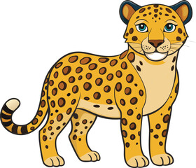 small leopard cartoon isolated on white