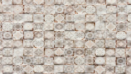 Decorative Mosaic Tiles with Floral and Geometric Motifs — Background for Interior Design, Branding, Stylized Advertising, and Print Concepts