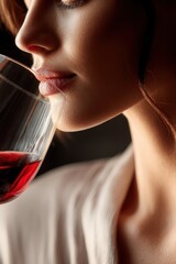 Elegant evening with red wine in a cozy pajama setting